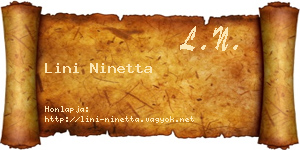 Lini Ninetta névjegykártya